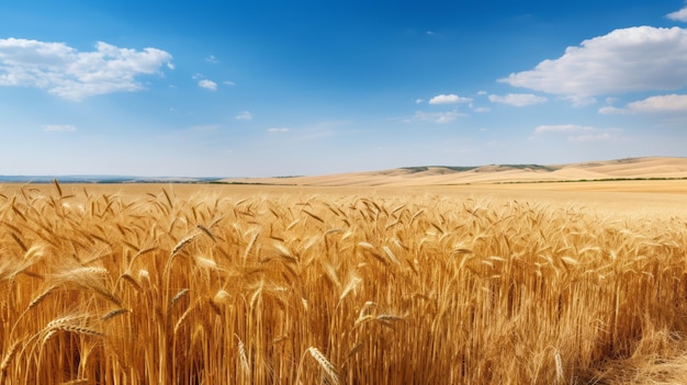 Campi ondulati di grano dorato maturato