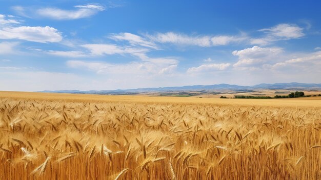 Campi ondulati di grano dorato maturato