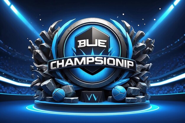 Campionato di Esports sfondo blu illustrazione 3D