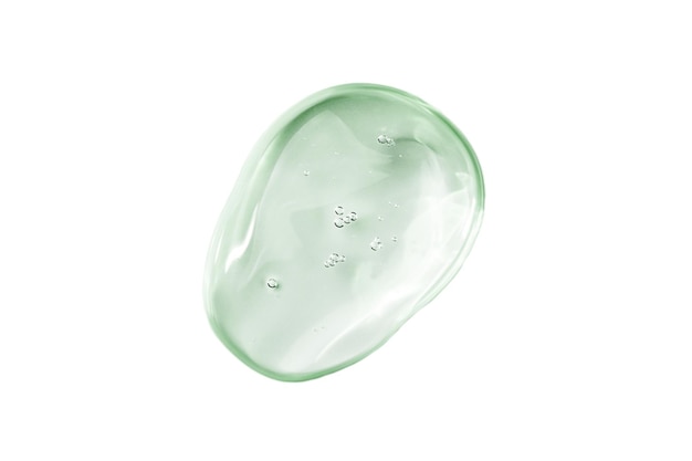 Campione di gel di siero isolato su sfondo bianco Texture di siero di gel trasparente cosmetico