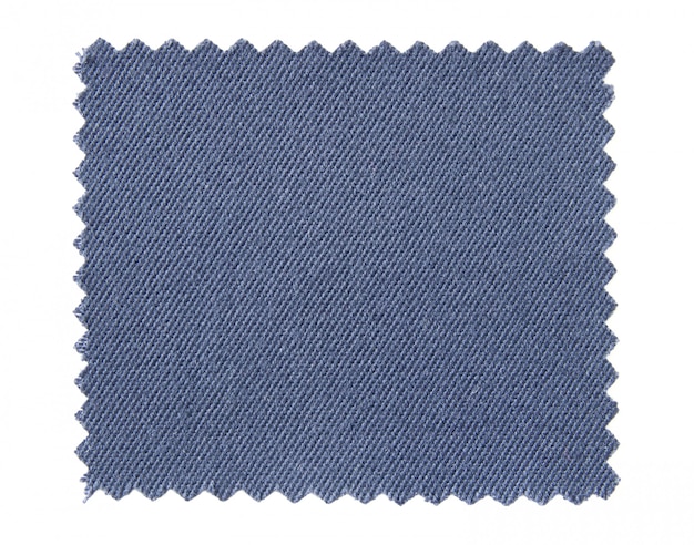 campioni di swatch tessuto blu isolato su sfondo bianco