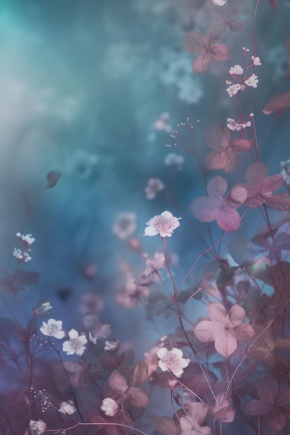 Campo colorato fiore in fiore in colore pastello per lo sfondo creato con la tecnologia generativa AI