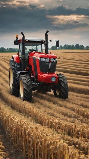 Campo con marche di trattori