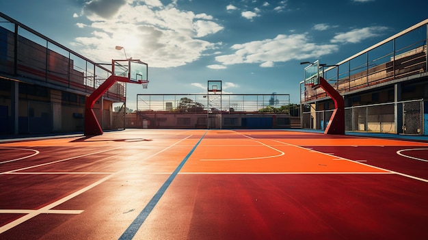 campo da basket dell'arena sportiva