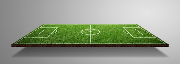 Campo da calcio con erba verde. Sfondo prato sportivo