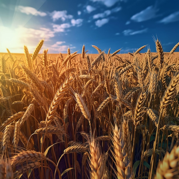 Campo dell'agricoltura del grano in estate ai generativo