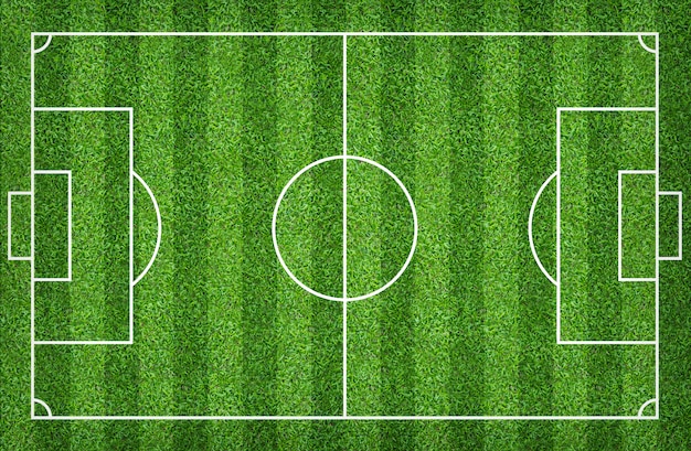 Campo di calcio o campo di calcio per lo sfondo. Prato verde per creare gioco.