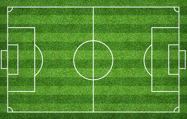 Campo di calcio o campo di calcio per lo sfondo. Prato verde per creare gioco.