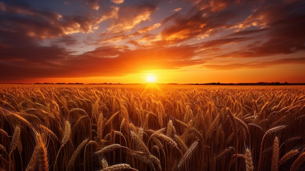 Campo di frumento Tramonto Paesaggio