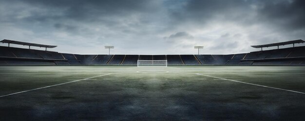 Campo di gioco vuoto dello stadio di calcio