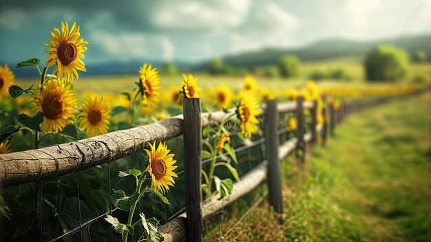 Campo di girasoli Natura semi estivi olio trifoglio cereali coltivazione boschetti piante vita verdura bellezza ossigeno relax villaggio prato erba fiori vento sole generato da IA