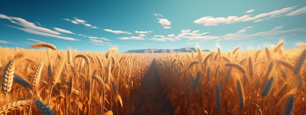 Campo di grano bel tempo soleggiato IA generativa