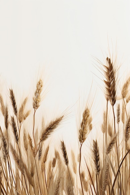 Campo di grano con uno sfondo bianco