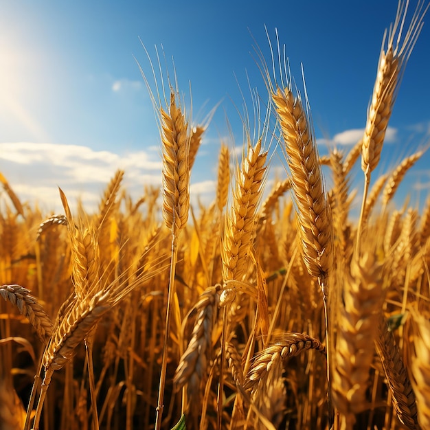 campo di grano dorato spighe di grano coperte