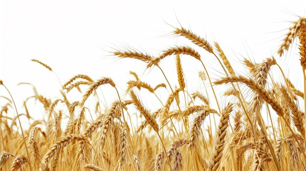 Campo di grano isolato su sfondo bianco