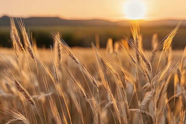 campo di grano la seracampo di grano la seracampo di grano dorato al tramonto