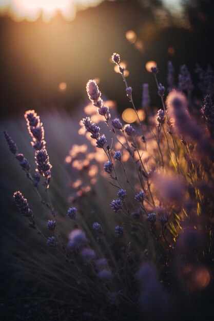 Campo di lavanda al tramonto