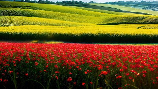 campo di riso al mattino