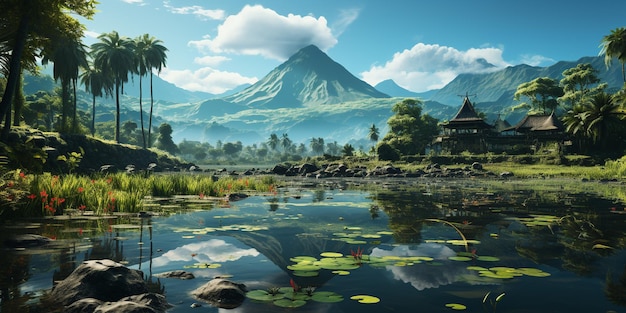 campo di riso vista mattina a bali indonesia