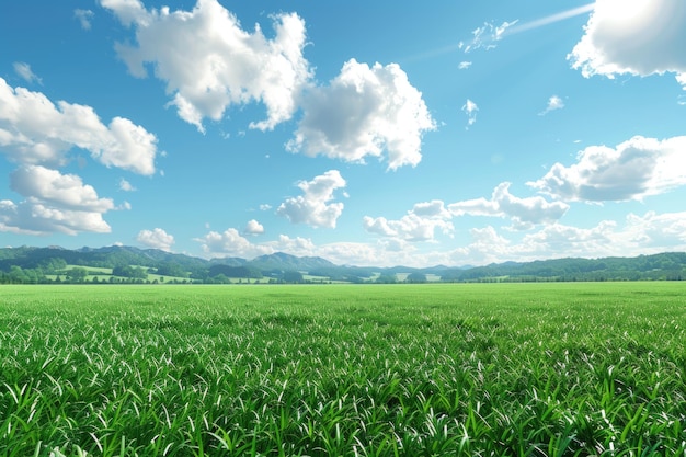 campo verde e cielo blu