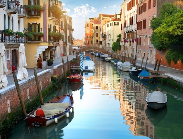 Canale di Venezia e barche, Italy