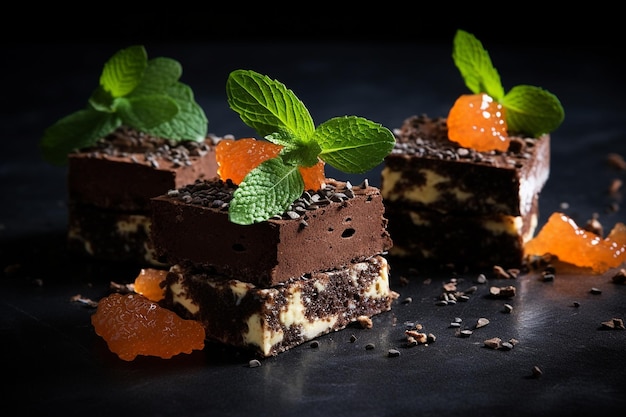 Canape al cioccolato scintillante