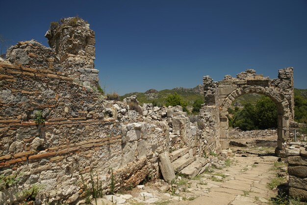 Cancello nell'antica città di Aspendos ad Antalya Turkiye