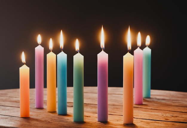candela di Hanukkah che brucia la candela simbolo delle vacanze di Chanuka