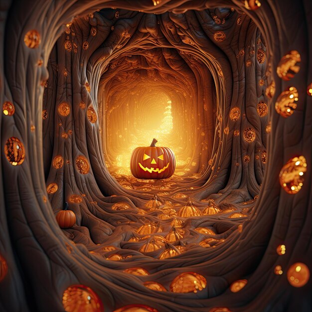 Candele accese zucche di Halloween illustrazione di una generazione