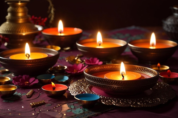 Candele Diwali accese