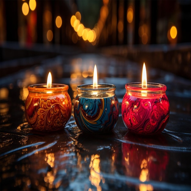 candele e decorazioni alimentari per Diwali