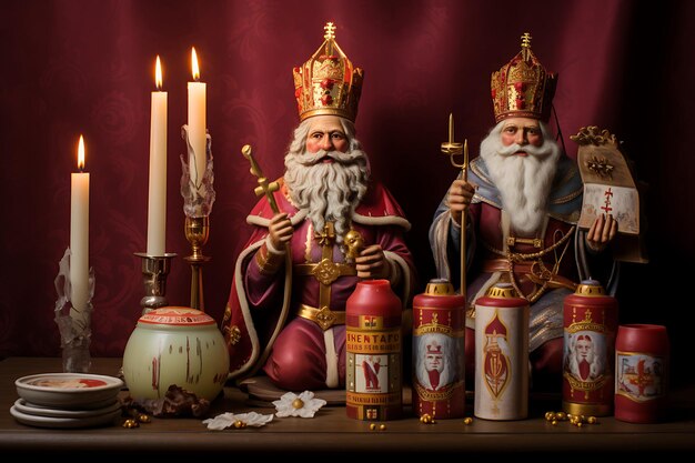 Candele e portacandele a tema Sinterklaas