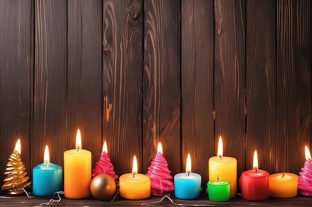 candele natalizie con decorazioni su tavolo in legnocandele con decorazioni natalizie coloratecristo