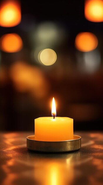 Candle Flame Night Decoration Festive AI Generate