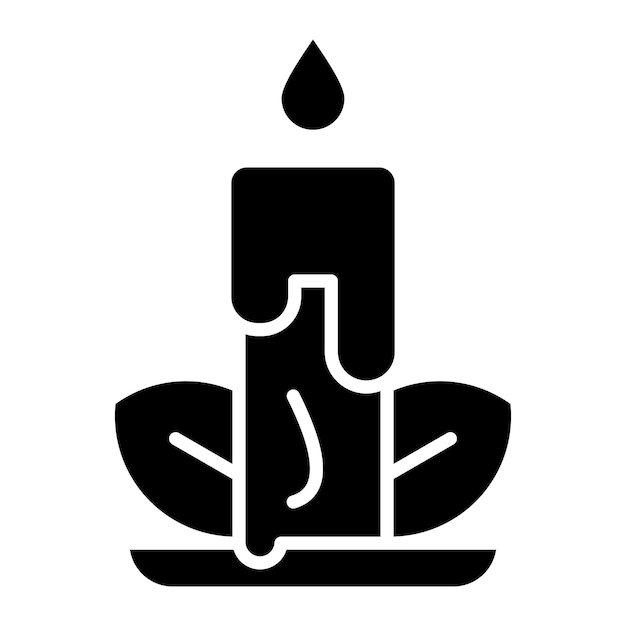 Candle Glyph Solid Black Illustration