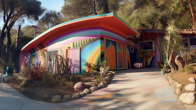 Candy Cane Lane Rainbow Springs Beach California IA generativa