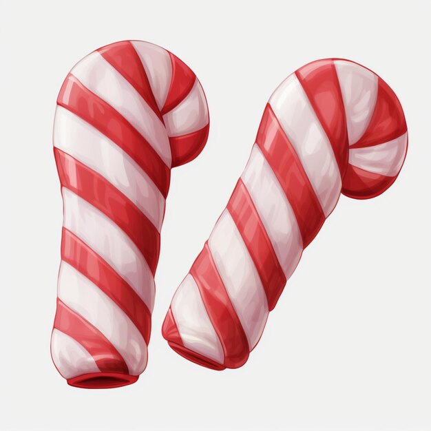 Candy Cane Striped Mittens Realistic Shadowless Original 4K su sfondo bianco