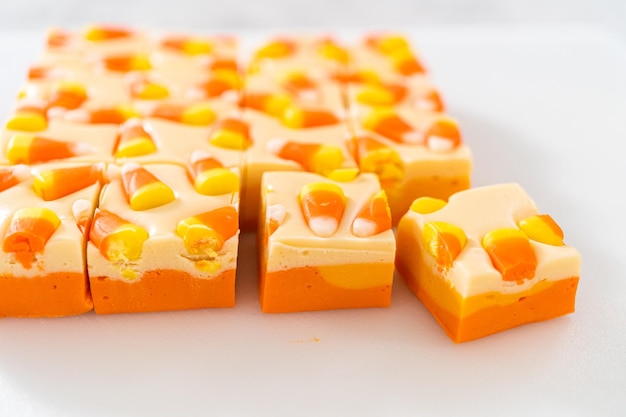 Candy corn fudge