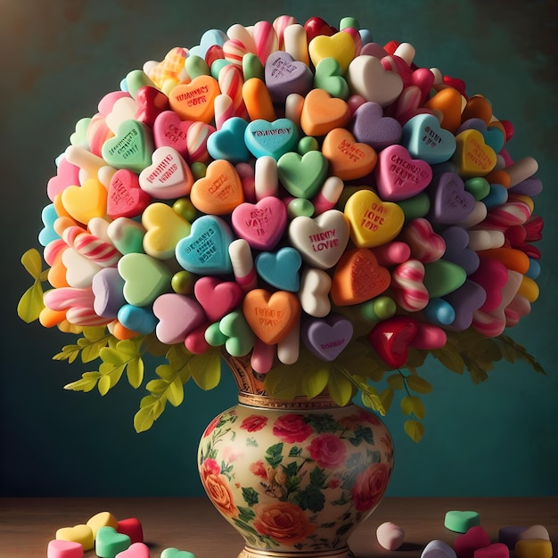 Candy Heart Bouquet generativeai