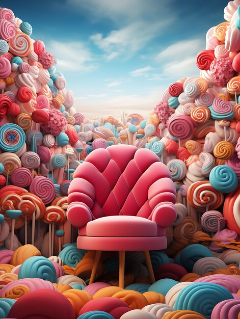 Candyland Colorful Candy Backdrop Candyland Backdrop Candy Creative Design Live Stream Backdrop