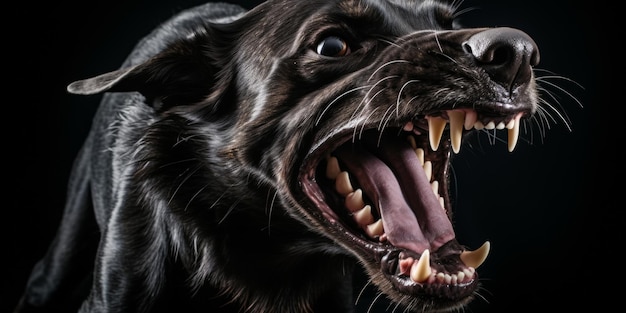 Cane aggressivo mostra denti pericolosi IA generativa