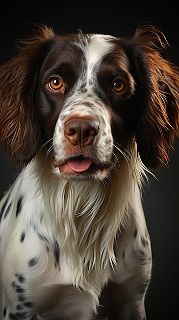 cane arafed con una macchia bianca e nera sulla faccia ai generativa