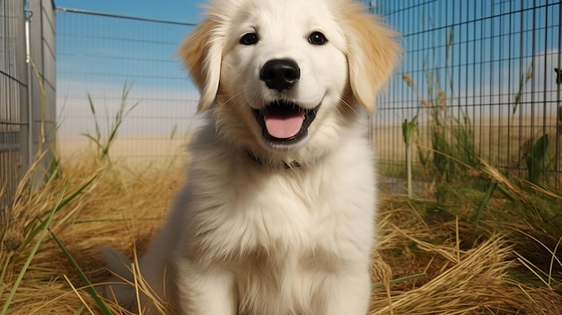 cane bianco carino Sfondo creativo per fotografia ad alta definizione