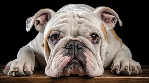 Cane bulldog inglese bianco