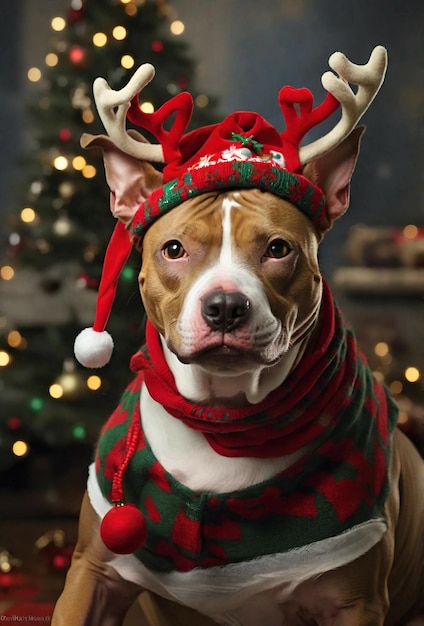 Cane carino alle feste di Natale generativo ai