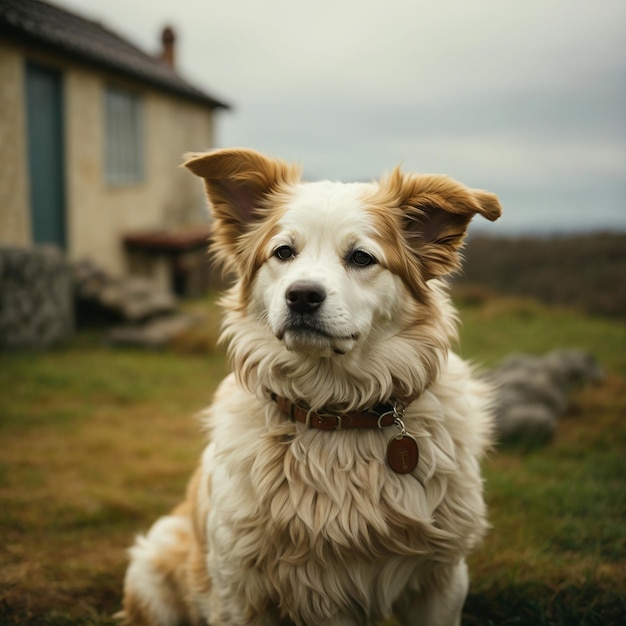 Cane carino su sfondo naturale