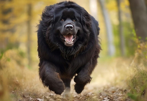 Cane che corre nel parco