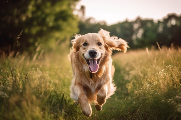 Cane che gioca fuori sorrisi