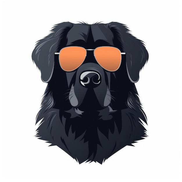 Cane che indossa occhiali da sole scuri illustrazione ai generativa