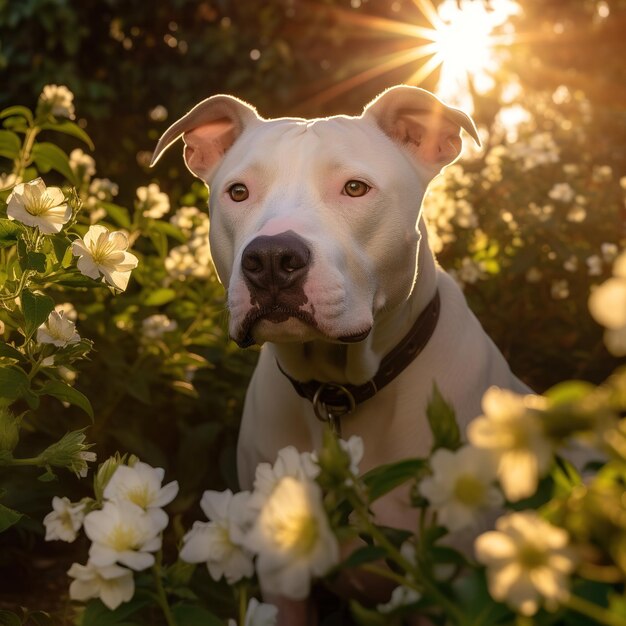 cane circondato dalla natura